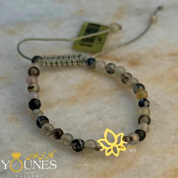 دستبند سنگی لوتوس طلا لیزری